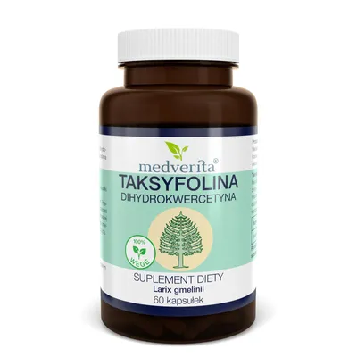 Produktbild von Medverita Taxifolin 50 mg Dihydroquercetin – 60 Kapseln mit Arabinogalactan, pflanzlicher Bioflavonoid, vegan