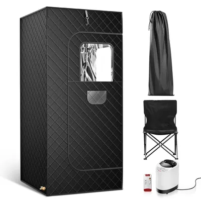Tragbare Saunakabine, Dampfsauna, 2,6 l, 9 Stufen, 180x80x80 cm