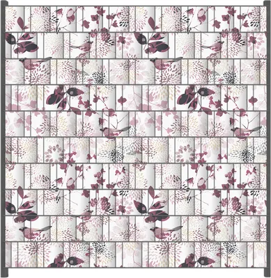 Produktbild von Wallario Zaunsichtschutz mit Motiv Blühende Vögel für Ein- und Doppelstabmatten Zäune in der Größe 200 x 200 cm
