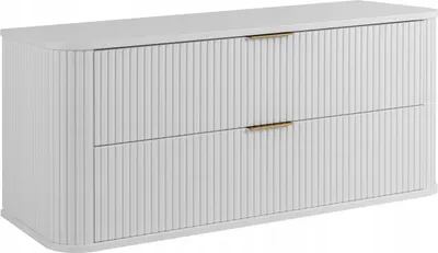 Produktbild von RODAN | Kupelnova Skrinka - 120 CM - Biely Matný - MDF - 2 Zásuvky - Kúpeľňový Nábytok - Kupelnova Skrinka pod Umyvadlo - Biela Pracovná Doska