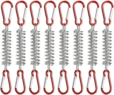 Productafbeelding van Set van 8 spiraalveren, met 16 karabijnhaakjes, geschikt voor markiezen en campingsluiftenten