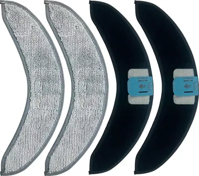 Four cleaning pads for a robot vacuum cleaner.
