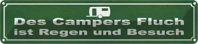 Produktbild von vianmo Blechschild 10x46 cm des Campers Fluch ist Regen Dekoration Spruch Zitat