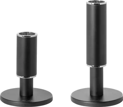 Produktbild von RITMO - 2er Set Kerzenhalter aus Edelstahl in Schwarz - Stabkerzen