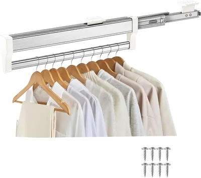 Produktbild von Ausziehbare Kleiderstange zum Herausziehen der Kleiderbügel Verstellbarer Kleiderschrank Teleskopstange Kleiderstange 292mm