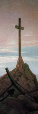 Produktbild von Caspar David Friedrich Kunstdruck Bild - Kreuz An Der Ostsee, 1815, Detail (158 x 53 cm)