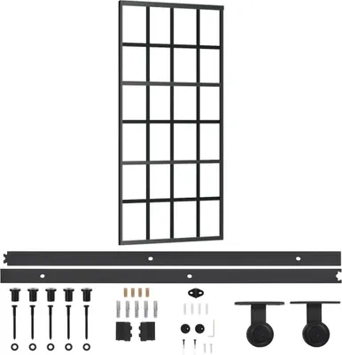 Zdjęcie produktu dla vidaXL Drzwi przesuwne z okuciem ESG szkło & aluminium 90x205 cm