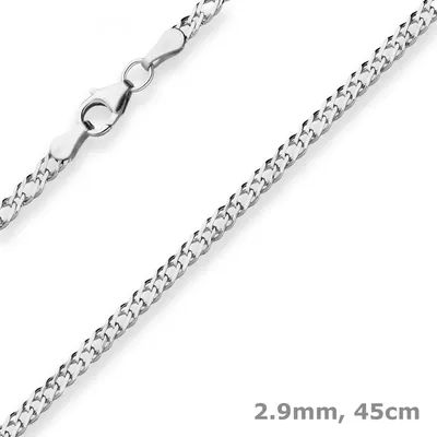 2-9mm-Zwillingspanzerkette-aus-925-Silber-rhodiniert-45cm
