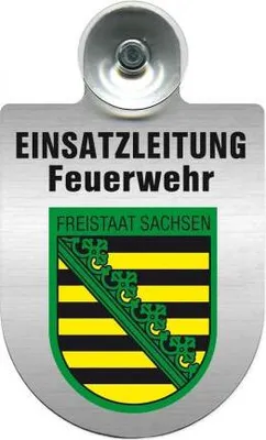 Produktbild von Einsatzschild Windschutzscheibe incl. Saugnapf - Einsatzleitung Feuerwehr - 309476 - incl. Regionen nach Wahl Color - Region Freistaat Sachsen
