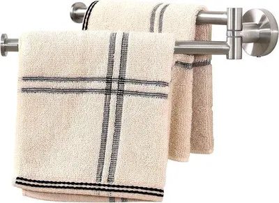 Obrázek produktu pro Nerezový držák na ručníky, 2 ramena, otočný o 180 stupňů, montáž na zeď