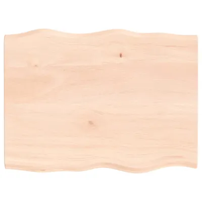 Produktbild von vidaXL Tischplatte 80x60x2 cm Massivholz Eiche Unbehandelt Baumkante