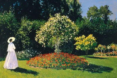 Produktbild von Claude Monet Kunstdruck Bild - Dame im Garten, 1867 (80 x 120 cm)