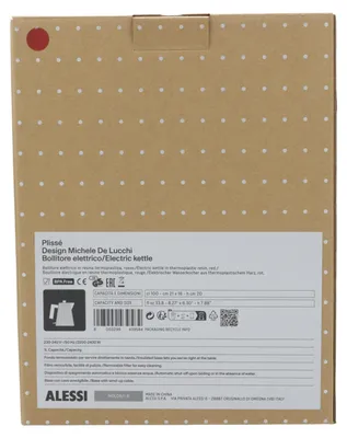 Produktbild von Alessi MDL06/1 R Plissè Elektrischer Wasserkocher 1l, Rot