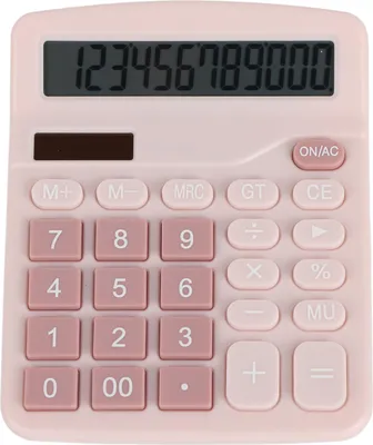 Produktbild von Desktop -Rechner Standard 12 -Ziffer Solar- und Batterie -Dual -Power -Schüler für Büroschulenhaus Business Pink