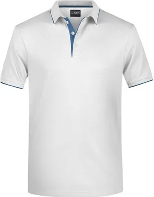 Produktbild von Klassisches Polo mit Kontraststreifen white/navy, Gr. M