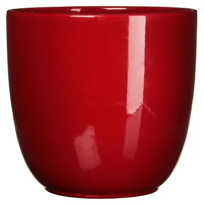 Produktbild von Mica Decorations Blumentopf - dunkelrote Keramik - 17 x 16 cm