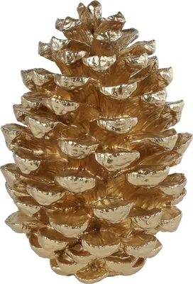 Image de No brand Sculpture Pomme de pin or Polystone 21x21x29cm