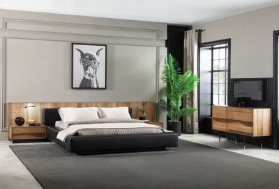 Produktbild von Bett Luxusmöbel 160x200 cm Doppelbett In schwarzer Farbe in modernem