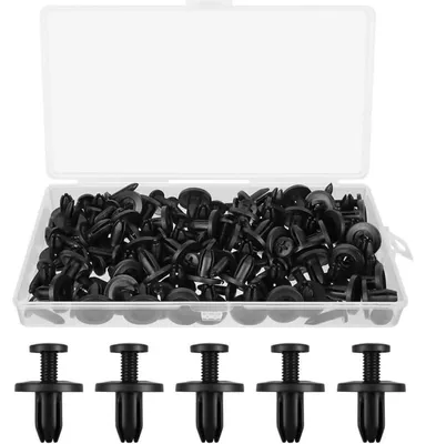 Productafbeelding van Kunststofnippen, 6 mm, 60 stuks, universele bevestigingsclips voor auto's, clips voor het bevestigen van bumpers