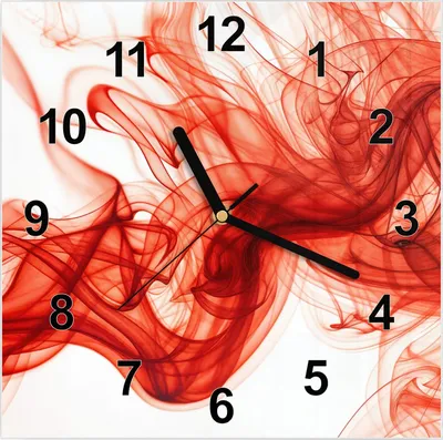 Produktbild von Wanduhr aus Glas mit Motiv Abstrakter Rauch- 30 x 30 cm - inkl. Aufhängesystem