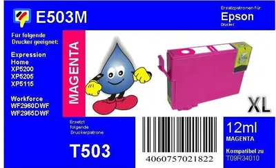 Produktbild von T503XL magenta TiDis Druckerpatrone mit 12ml Inhalt - ersetzt C13T09R34010
