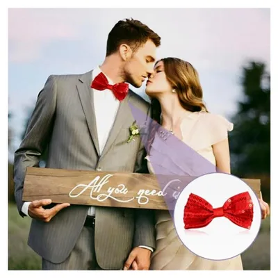 Produktbild von 10 Stück Glitzerfliegen für Herren, Verstellbare Vorgebundene Fliegen mit Pailletten in verschiedenen Farben für Hochzeit, Party, Karneval, Fasching und Motto-Events