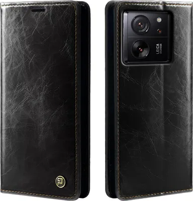 Produktbild von Handyhülle für Xiaomi 13T / 13T Pro Kunstleder Flip Cover Hülle RFID Schutz Case Kartenfach Farbe: Schwarz