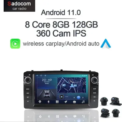 Immagine prodotto di Autoradio da 7 pollici con touchscreen - Android 12 - 8 GB di RAM e 256 GB di memoria - Doppio DIN