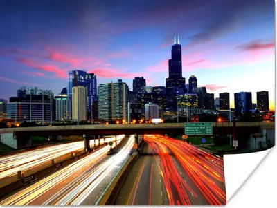 Produktbild von MuchoWow® Poster Stadt - Verkehr - USA 80x60 cm - Kunst für zu Hause