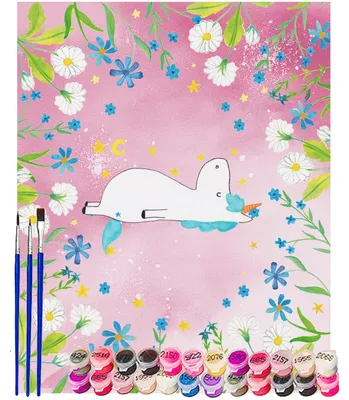 Produktbild von Mr. & Mrs. Panda Malen nach Zahlen Einhorn Sternenhimmel 40 x 50 cm Ohne Rahmen - Rot Pastell - Geschenk, Einhörner, Unicorn, kreativ set, Zahlenbild, mit, Sterne, diy
