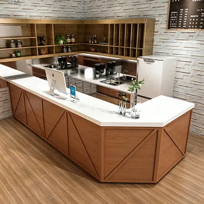 Produktbild von Bartheke im Industrial-Retro-Stil, Eckbar, minimalistische Bartheke, Bartheke im Gastronomie-Stil 150 x 60 x 100 cm