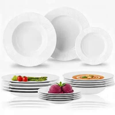Produktbild von Festa Italia Speiseservice 18-teilig für 6 Personen, Opalglas, Weiß