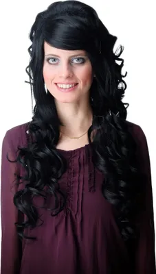Produktbild von WIG ME UP Perücke Lang Scheitel Locken Schwarz F2558-1