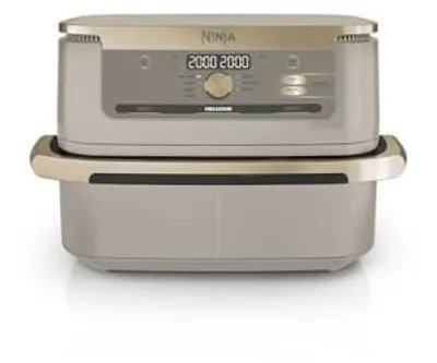 Produktbild von Ninja Foodi FlexDrawer AF500EUSD Heißluftfritteuse 10,4 L, 2470 W, Dual Zone und MegaZone, Stone Gold/Schwarz