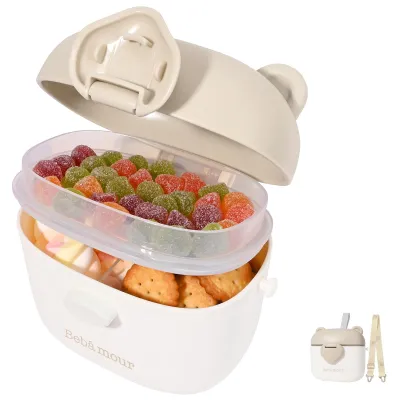 Snackbox mit 3 Fächern, Frischhaltedose für Kinder, 460 ml