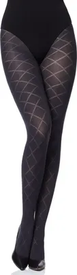 Produktbild von Merry Style Damen blickdichte Strumpfhose mit Muster MS 328 60 DEN (Graphite, XL (44-48)) .