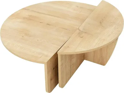 Produktbild von Wohnzimmertisch Canopus, Niedriger Wohnzimmertisch, Kaffeeregal, Couchtisch für Sofa, 90x90h35 cm, Eiche
