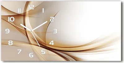Produktbild von Wanduhr aus Glas – 60x30 cm - Glasbild - Glasuhr - Gehärtetes Glas - weisse-zeiger - Wellen Abstraktion