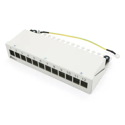 Produktbild von ARLI Patchpanel für Keystone Module – 12-Port Patchfeld Gehäuse lichtgrau
