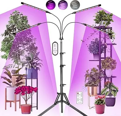 Produktbild von Railee Plant Lamp LED -Ständer, 192 LEDs, Vollspektrumlicht, Wachstumspflanze Timerschalter, 4 Modi, 10 Lichtintensitäten