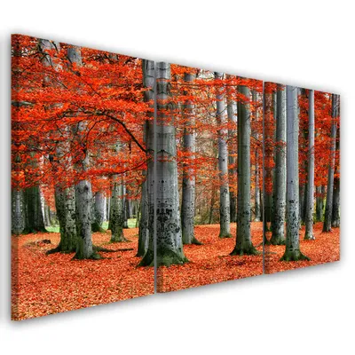 Produktbild von Triptychon auf leinwand orangefarbene landschaften 90x60 cm Feeby orange wandbild bereit zum aufhängen