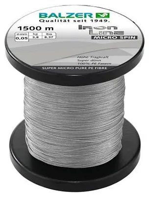 Obrázok produktu pre Balzer rybársky vlasec Iron Line Micro Spin (sivý, 1 500 m) Dĺžka m: 1 500