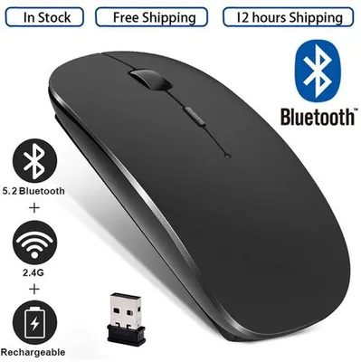 Produktbild von Ergonomische draadloze Bluetooth-muis, stille optische 2,4 GHz-muis, mini-USB, geschikt voor MacBook, laptops und PC's.