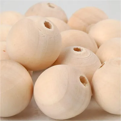 Produktbild von Holzperle, D 20 mm, Lochgröße 4 mm, 14 Stk/ 1 Pck [HOB-566680]