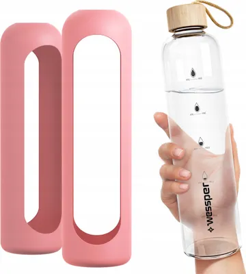 Produktbild von Silikonhülle Für Die Wessper Activemax 1L Glasflasche –  Rosa | Silikonhülle Für Eine Glasflasche