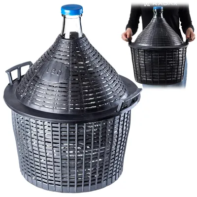 Zdjęcie produktu dla KADAX Balon Butla Gąsior Na Wino W Koszu z Zakrętką 20 L