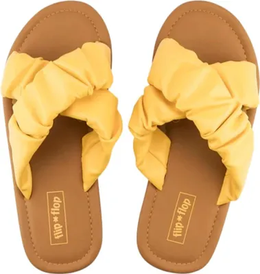 Zdjęcie produktu dla Damskie klapki Flip Flop Fauna Cross, żółte, lekkie, rozmiar 36