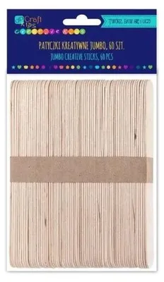 Immagine prodotto di Bastoncini creativi jumbo naturali, 60 pezzi - Dalprint dpCraft