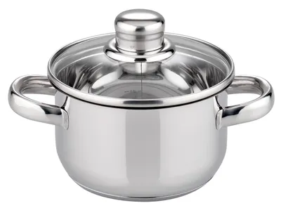 Image de ELO Basic Galactica Set de casseroles en acier inoxydable Échelle de volume Induction couleur argent 5 pièces