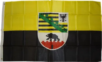 Obrázok produktu pre Vlajka Sasko-Anhaltsko 250 x 150 cm vlajka s 3 očkami 100g/m² hmotnosť tkaniny zdvihnúť vlajku